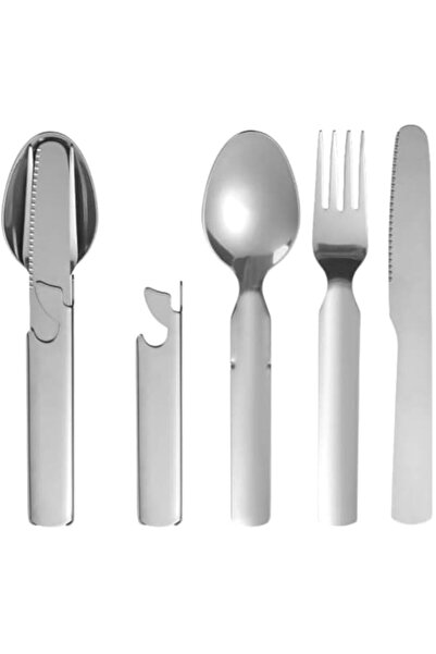 Generic 4Pcs Camping Cutlery Set, Outdoor Portable Stainless Steel Spoon, For...