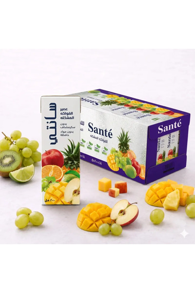 Sante كرتون عصير سانتي فواكه مشكلة ٢٠٠ مل ٢٤ عبوة