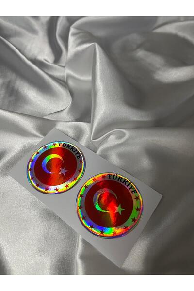CEBECİOTO Hologram Turkey Moon Star New Model Drop Sticker 5X5 2-Pack Motor A...