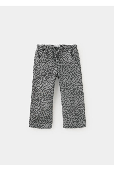 MANGO Baby Leopar desenli jean pantolon