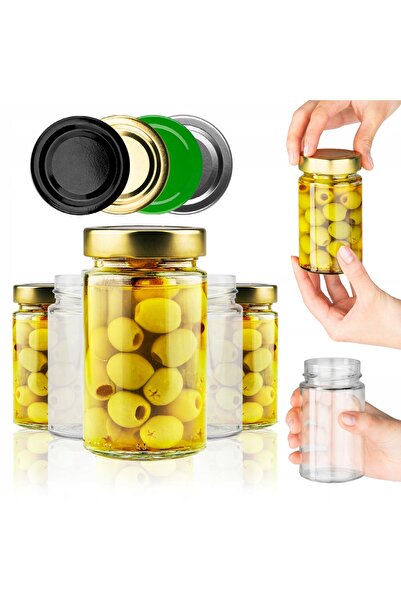 SuperButelki Set Borcane din Sticla cu Pereti Drepti, 245 ml, Transparent, pe...