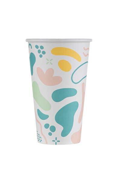 OEM Χάρτινα ποτήρια, Biodeck Artwork, λευκά, 480 ml, σετ 25 τεμαχίων