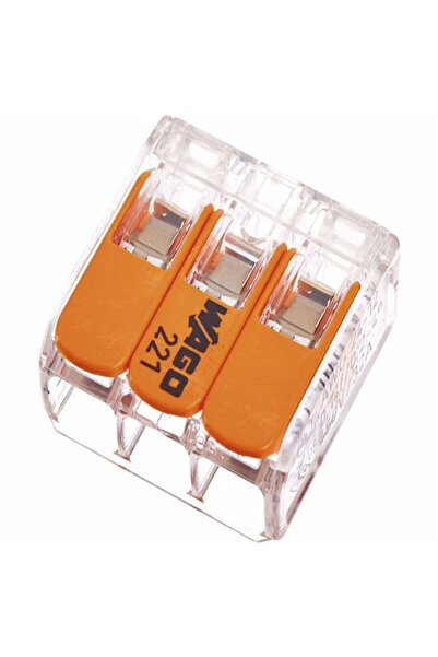 OEM Conector Wago 221-413, compact, 3 fire, 0.02-4 mmp, set 50 bucati