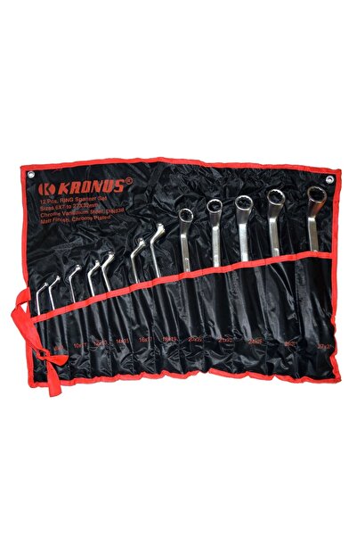 OEM Double ring wrenches, cranked, Kronus, 6 - 32 mm, set of 12 pieces + case