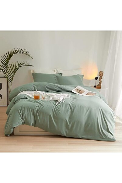 GENERAL Army Green Bedding Set Queen Size, Dark Green Duvet Cover, Made of 10...