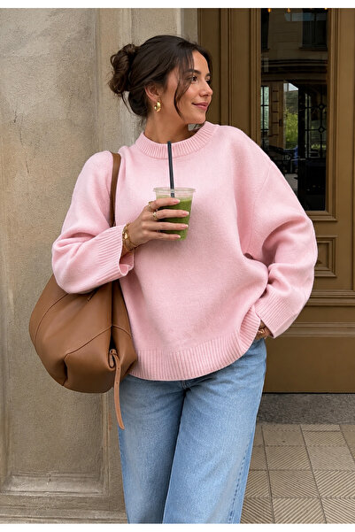 DepoExport Pink Oversize Knitted Sweater
