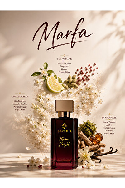 J'AMOUR EAU DE PARFUME MOON KNIGHT MARFA Extrait Kalıcı Niche Parfüm 50 ml- U...