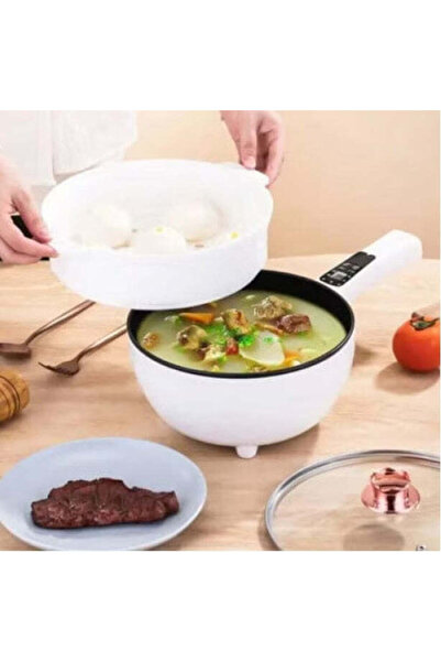 Generic Multicooker portabil stil tigaie electrică, strat neaderent, cu capac...