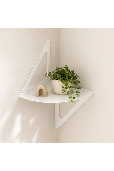 Çağ Atelier Metal Duvar Köşe Rafı – 20 cm – 2 mm – Siyah
