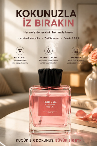 beemen 500 ml Şarjlı Aroma Difüzörü – Type-C, 3 Püskürtme Modu, 300 mAh, Cam Gövde, Rose Ebony / Amber Oud Ev & Ofis Kokusu