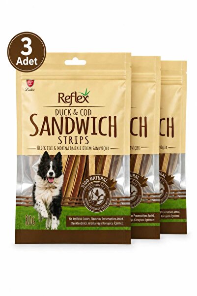 Reflex Sandwich Strips Ördek Etli & Morina Balıklı Dilim Sandviç Köpek Ödül M...
