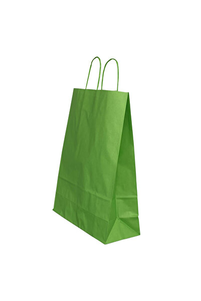 MC Micostore Punga hartie maner rasucit 32 x 12 x 41 cm verde/alb papiroti