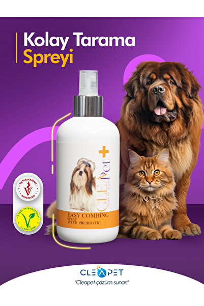 Cleapet Uzun Tüy Açıcı Sprey – Düğüm ve Kıtık Çözücü – Kedi & Köpek – 250ml