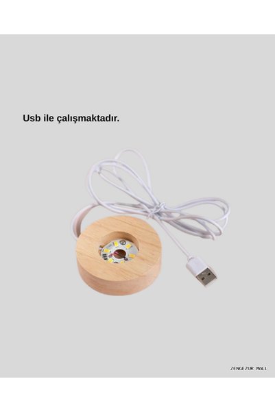 ZERO LAND ZENGEZUR كرة كوكب كريستالية مع قاعدة خشبية وإضاءة USB (163604) مصبا...