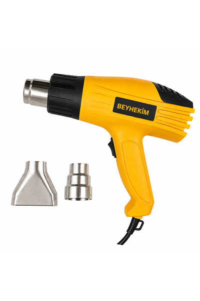 Beyhekim Hırdavat BEYHEKİM 2000W Sıcak Hava Tabancası 2 Kademeli 380°C - 500°C Isı Tabancası Başlık Uçlu