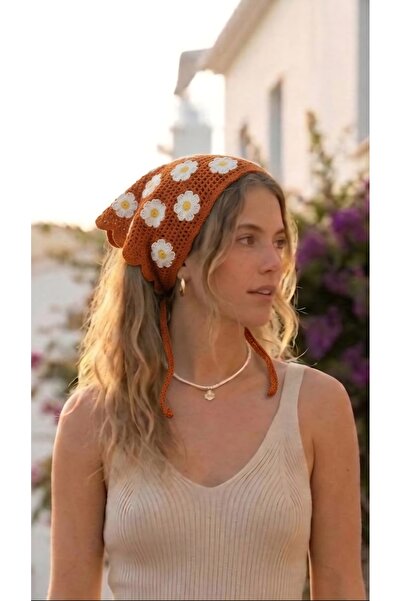 destini Women's Knitted Bandana Hair Bandana Waist Bandana Granny Square Bandana
