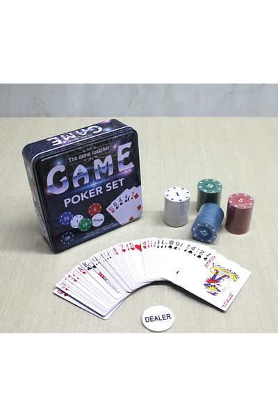 Livenda Poker Game with Metal Box, 80 Chips and 1 Playing Card Set Liv1449