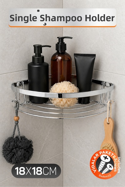 Badem10 Norm Nil (1 τεμάχιο) Μονόεπίπεδη βάση σαμπουάν χρωμίου 18x18 εκ. Περι...