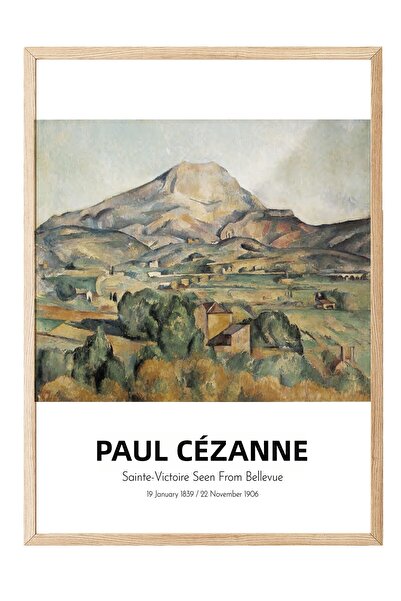 Postifull Paul Cezanne - Sainte-Victoire Seen from Bellevue, Wooden Framed Pa...