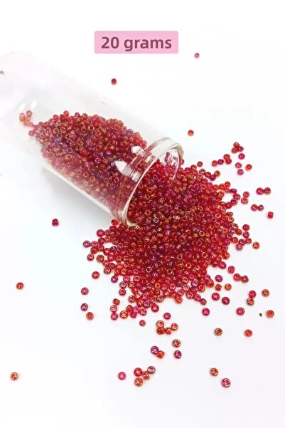 Mestore Bulk glass sand beads (11/0) 2 mm - 20 grams - purple red - bnc028