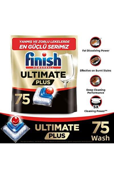 Finish Ultimate Plus All in One Dishwasher Detergent Capsule Tablet 75 Pieces