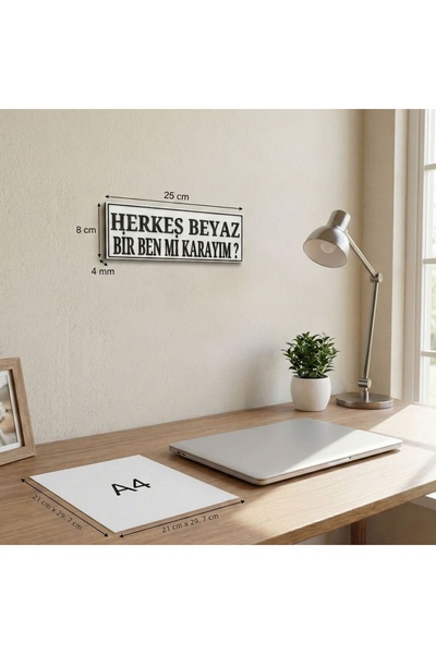 EGATOPTAN Decorative Sign with the Text "Everyone Is White, I'M Black" 25Cmx8...