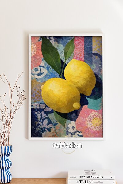 tablodea TD Amalfi Limoni Arte – Βίντατζ Πίνακας Λεμονιών, Μεσογειακή Διακόσμ...