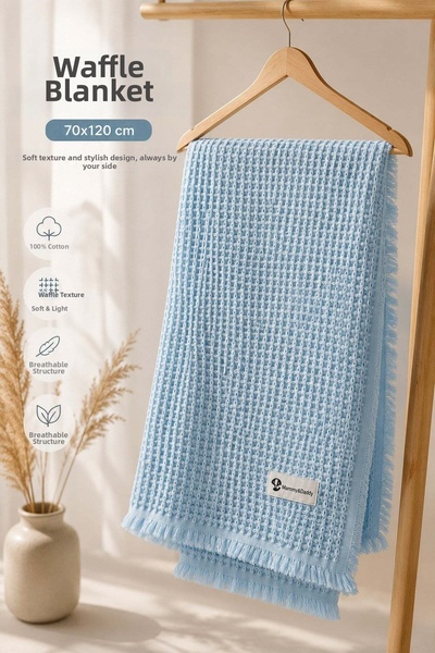 dinamik çocuk Waffle blanket 70cmx120cm baby tasseled 100% cotton breathable ...