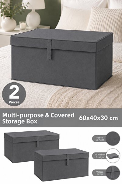 Meleni Home Set of 2 Mega Size Storage Boxes - Multi-Purpose Organizer Storag...