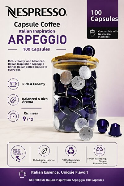 Nespresso Capsule Coffee Arpeggio 100 Capsules + Gift Box