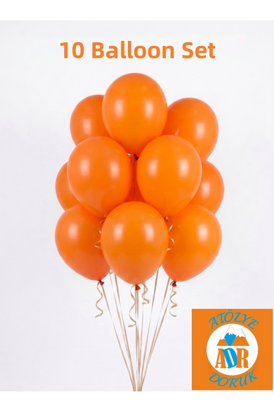 Atölye Doruk Aslan Birthday Balloon Set, Orange Party Table Decoration. Birth...