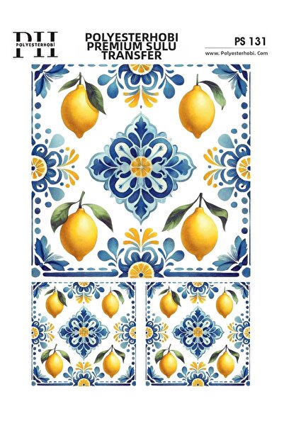 POLYESTERHOBİ طباعة سولو ترانسفير الممتازة 25×35 سم بنمط الليمون PS 131