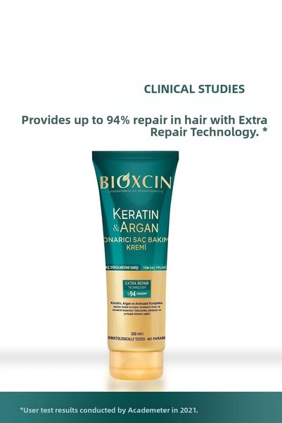Bioxcin Keratin & Argan Repairing Shampoo 300 ml (1 Pc) + Repairing Hair Care Cream 250 ml (1 Pc) + 100 ml Gel Gift