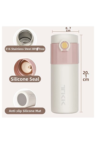 Vagonlife Vagon Life Çerlik Thermos 450ml Cream-Pink