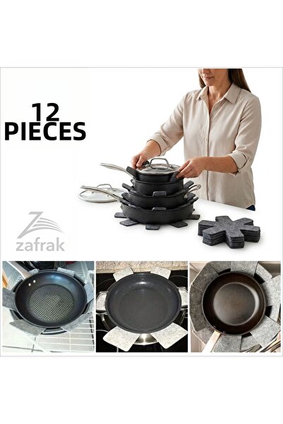 zafrakreklam Pan, Pot, Glass, Protective Non-Scratch Felt Set of 12 30X30 cm ...