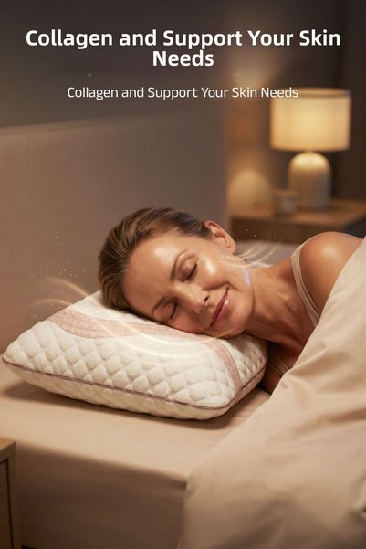VİSCOTEX Visco Orthopedic Neck Support Air Channel Collagen Pillow, Beauty Pillow, 60X40X13 cm