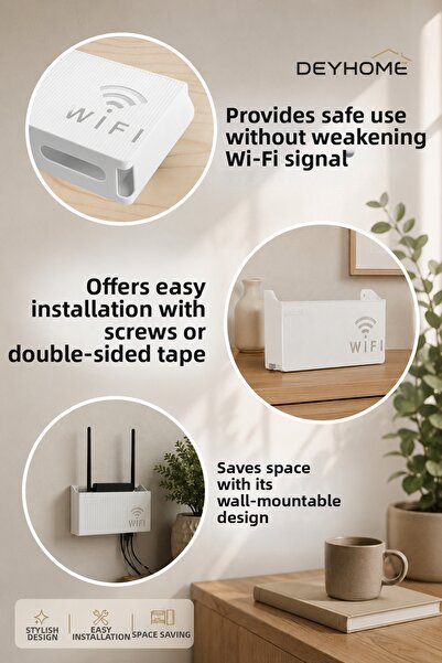 DEYHOME Modem Concealment Box and Cable Organizer |   Wi-Fi Router Storage Co...