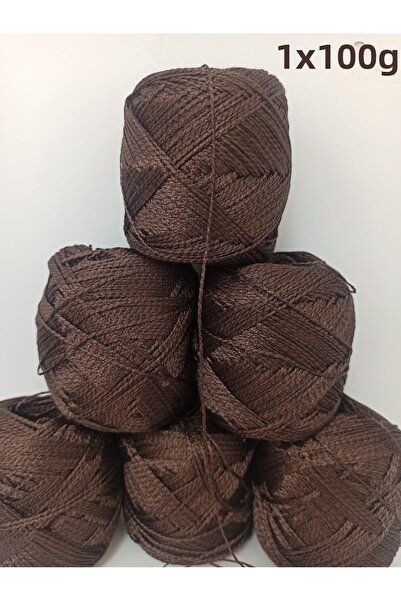 İPEK YÜN İPLİK DÜNYASI Viscon Floss Knitting Yarn (Brown) 100Gr