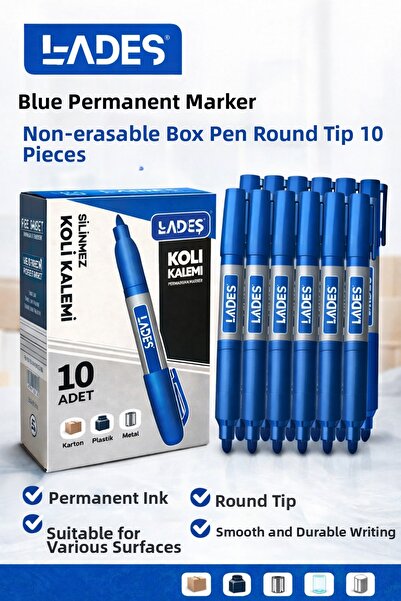 Twin Store Lades Permanent Marker Indelible Parcel Pen Round Tip 10 Pieces