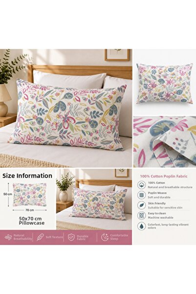 DOĞA EV TEKSTİLİ Doğanın Tüm Renkleri 2-Pack Pillowcases 50X70 - 100% Cotton ...