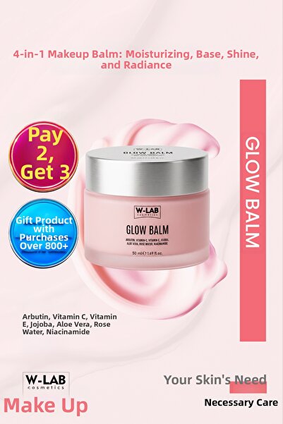W-Lab Cosmetics بلسم مكياج 4 في 1 للترطيب والقاعدة والتألق واللمعان 50 مل
