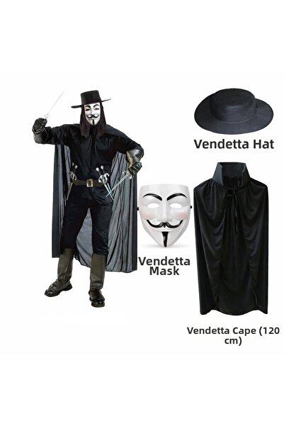 magicool Vendetta Costume Set – Hat Mask Cape (120 cm)