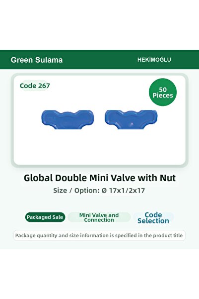 HEKİMOĞLU Spherical Double Mini Valve Screw Ø 17X1/2X17 50 Pieces Package Cod...
