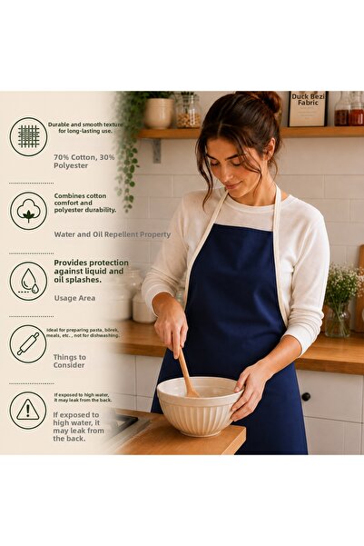 liefhome Water and Oil Repellent Duck Cloth Kitchen Apron |   70% Cotton 30% ...