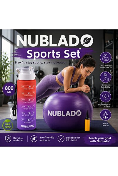 NUBLADO كرة بيلاتس للتمارين الرياضية واليوجا والجمباز، كرة لياقة بدنية 65 سم،...