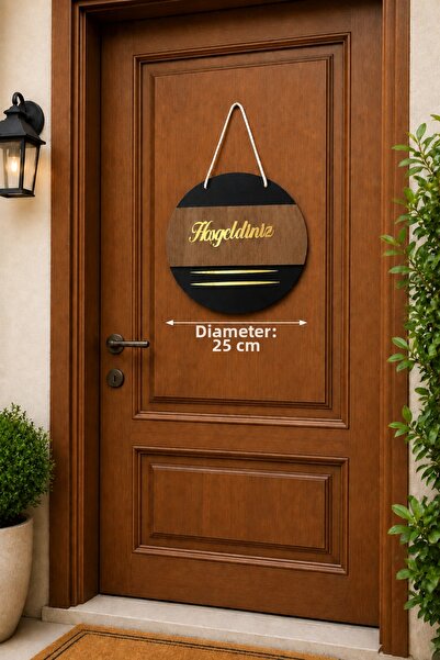 Trend Kitchen Welcome Written Decorative Gold Detailed Door and Wall Ornament
