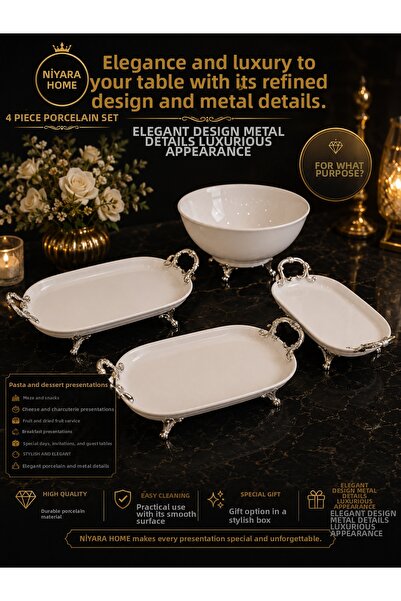 Niyara home 4 piece porcelain set