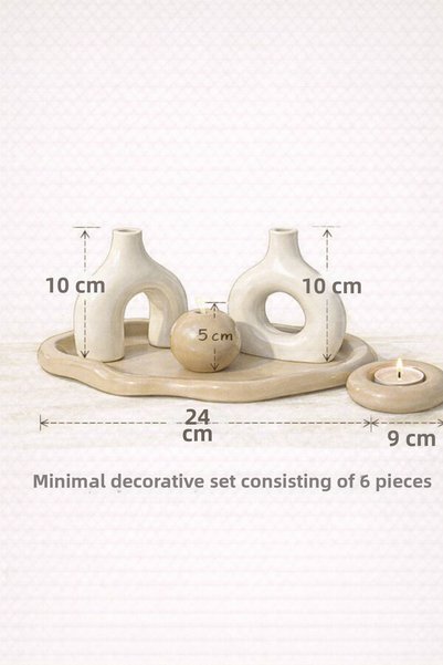 Luthien Set de vaze decorative minimaliste cu sfeșnice (DIMENSIUNE MICĂ)