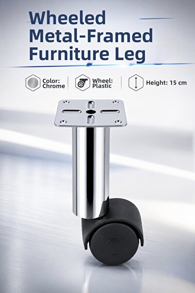 NZB Metal Body with Plastic Wheels (1 Piece) 15 cm Chrome Furniture Coffee Ta...