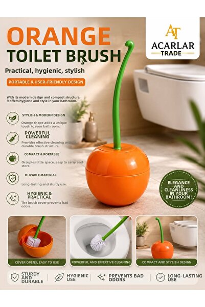 Acarlar Ticaret Long Handle Orange Decorative Orange Colored Sink Toilet Toil...